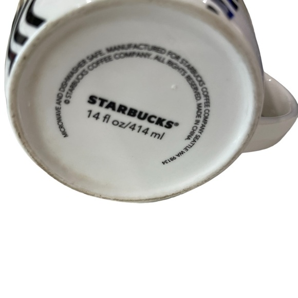 Starbucks 14 Ounce Coffee mug Siren Mermaid  Mug White Ceramic Barrel 2017 - Picture 5 of 6